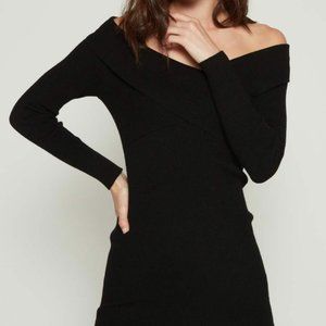 Off the shoulder knit sweater dress